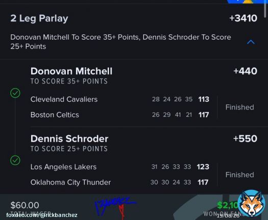 13U CAM JOHNSON over 14.5 13U SCHRODER over 16.5 CASH BOTH MAX PLAYS $$$$$ & CASH THE BANCHEZ BEAMER +3410 WHAT A NIGHT !!! #GamblingTwitter #fanduel