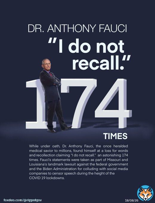 #AnthonyFauci won&rsquo;t need to recall a damn thing after the #TwitterFiles drop. We will have all the evidence #DiedSuddenlydocumentary #DiedSuddenly #CrimesAgainstHumanity #COVID19 #COVID #covidfiles #TwitterFiles4 #Booster #covidbooster #FauciLiedMillionsDied #Fauci