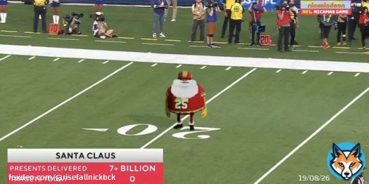 Santa Claus showed up for the Nickelodeon game and is getting disrespected.