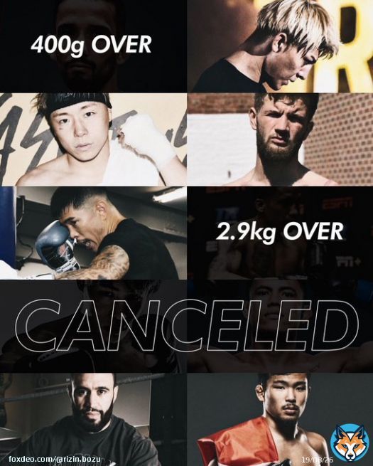 6.24最終まとめ  #RIZIN43 \u2714\ufe0f︎ クレベル400gオーバー ※王座剥奪 \u2714\ufe0f︎ 星久保将城1.6kg OVER  #武尊 VS サグデン \u2714\ufe0f︎ サグデン400g OVER&rarr;再々計量でクリア  #井岡一翔 VSフランコ \u2714\ufe0f︎ フランコ2.9kg OVER ※王座剥奪  #平良達郎 VS ホドリゲス \u2714\ufe0f︎ ホドリゲス1.3kg OVER ※試合中止