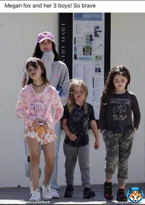 These are Megan Fox&rsquo;s sons. We used to live in the same gated community and our kids played at the park. I saw 2 of them have a full on breakdown saying they were forced by their mom to wear girls clothes as their nanny tried to console them. It&rsquo;s pure child abuse. Pray for them.
