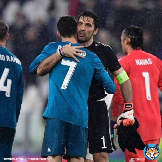 Buffon: 'I couldn't fail to recognise he just did something extraordinary.' 'So when I walked beside him, I just asked him, 'Cristiano, how old are you? He smiling, replied, I'm 33... not bad, right? And we both started laughing.'