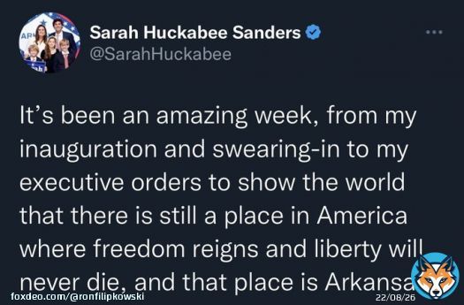 Banning CRT and outlawing the word &lsquo;Latinx&rsquo; will rank right up there with the Emancipation Proclamation and Civil Rights Act. A hundred years from now, school children everywhere will learn about the great civil rights leader Sarah Huckabee Sanders.