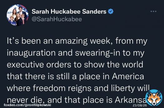 Banning CRT and outlawing the word &lsquo;Latinx&rsquo; will rank right up there with the Emancipation Proclamation and Civil Rights Act. A hundred years from now, school children everywhere will learn about the great civil rights leader Sarah Huckabee Sanders.