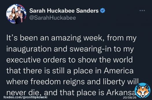 Banning CRT and outlawing the word &lsquo;Latinx&rsquo; will rank right up there with the Emancipation Proclamation and Civil Rights Act. A hundred years from now, school children everywhere will learn about the great civil rights leader Sarah Huckabee Sanders.
