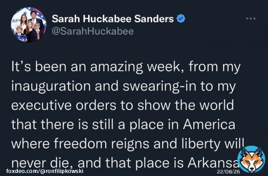 Banning CRT and outlawing the word &lsquo;Latinx&rsquo; will rank right up there with the Emancipation Proclamation and Civil Rights Act. A hundred years from now, school children everywhere will learn about the great civil rights leader Sarah Huckabee Sanders.