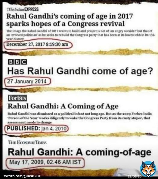 #10YearChallenge At this rate Rahul Gandhi coming of age will trend even in #50YearChallenge