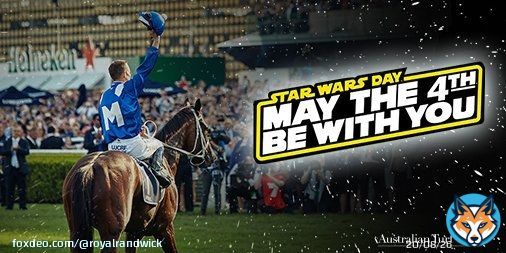 Racing @royalrandwick today on the #Kensington track. Good luck to all punters, owners, jockeys, trainers, racegoers... #MayThe4thBeWithYou #StarWarsDay Gates open 10.45am 1st race 11.40am, last 4.45pm