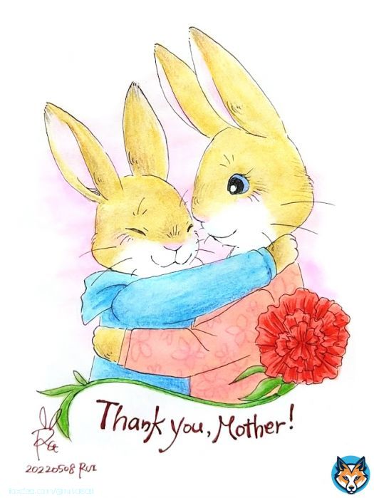 「Thank you, Mother!」 #母の日 #MothersDay #カーネーション #うさぎイラスト #ウサギイラスト #うさぎのイラスト #ウサギのイラスト #うさぎの絵 #一日一絵 #日めくりイラスト #Rabbit #Bunny #イラスト #絵 #illust #illustration #オリジナルイラスト #創作イラスト #手書きイラスト #落書き