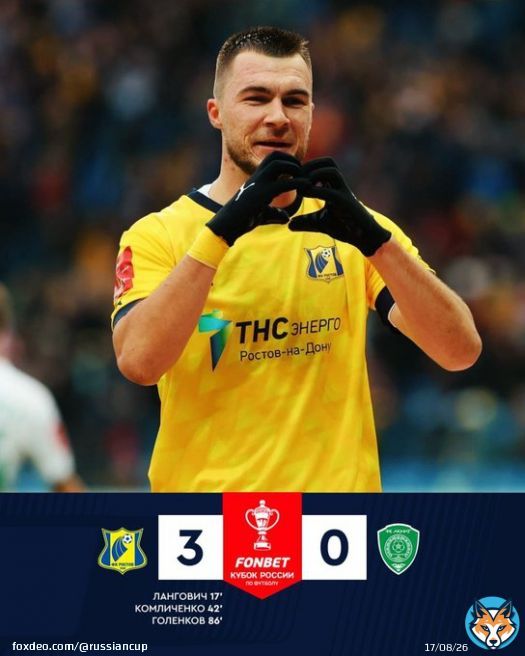 @rostovfc одерживает уверенную победу над @akhmatgrozny и продолжает свой путь в Кубке!  #КубокРоссии #РостовАхмат