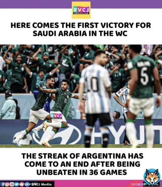 Saudi Arabia beats Argentina by 2-1 #ARGKSA #FIFAWorldCup #Qatar2022