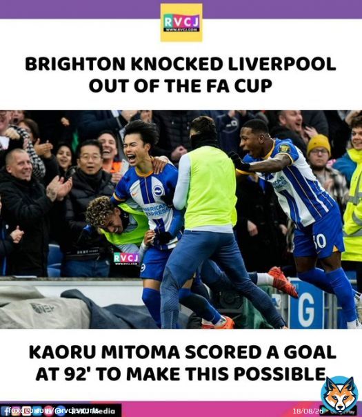 Brighton knocked Liverpool out of the FA Cup.   #Brighton  #brightonvsliverpool #FACup