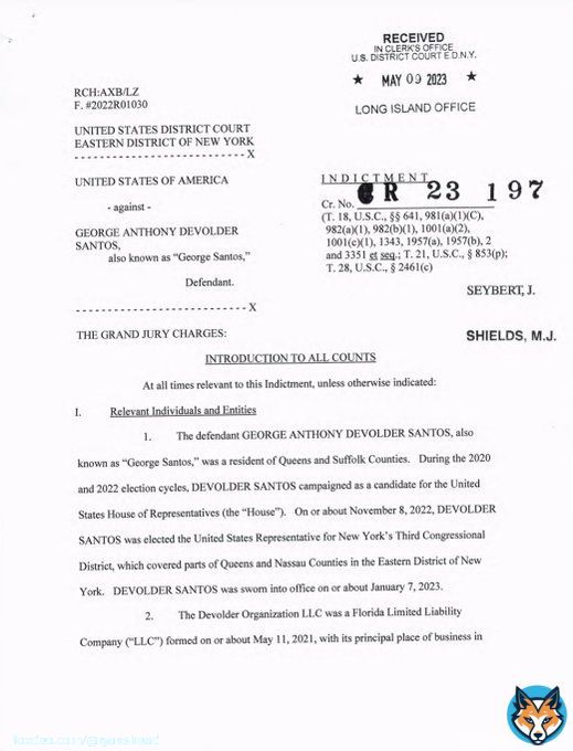 George Santos is in federal custody as feds unseal 13-count indictment.  New York has been putting in work this week.   Santos has been charged on a 13-count indictment, including seven counts of wire fraud, three counts of money laundering, one count of theft of public funds,&hellip;