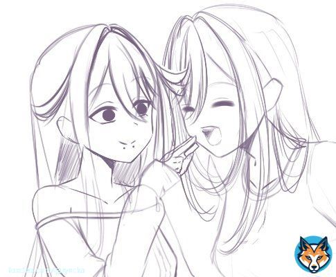 C.P. #OC: Wynter & Zero Commissioned by @Daphur2 - #Commission #originalcharacter #digitalart #animegirl #yurianime #girlfriend #ValentinesDay #wip #sketch