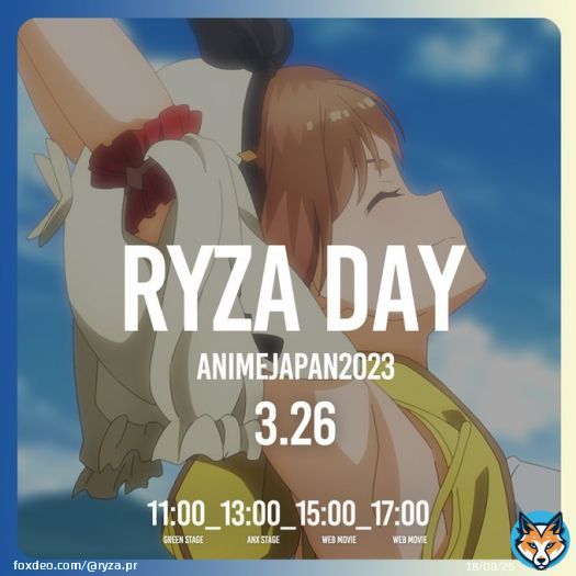 ╭━━━━━━━━━╮ 　#ライザのアトリエ  　　　3/26は&hellip;  ╰━━━━━━━━━╯  ステージイベント&times;2回開催 更にWEB動画も&times;2つ公開の  　　 #AnimeJapan ライザDAY ￣￣￣￣￣￣￣￣￣￣￣  \u27a4GREENSTAGE情報  \u27a4ブース情報  #ライザ