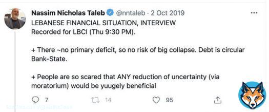 3 years since Lebanon&rsquo;s &ldquo;risk expert&rdquo; con artist assured his countrymen they should keep using the banking system his friends in government have pillaged, whose lira is now down 95% & avoid bitcoin, which is up 130% vs the dollar & operating nonstop worldwide.