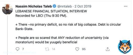 3 years since Lebanon&rsquo;s &ldquo;risk expert&rdquo; con artist assured his countrymen they should keep using the banking system his friends in government have pillaged, whose lira is now down 95% & avoid bitcoin, which is up 130% vs the dollar & operating nonstop worldwide.