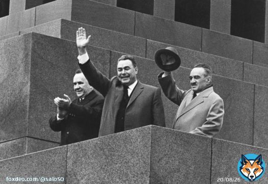 СССР. 1965 год. 1мая. Л.И.Брежнев. Первый раз без Никиты Хрущева. Фото: Бальтерманц.