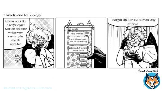Am&egrave;lia is an old woman after all&hellip; I&rsquo;ll be posting some comic strips on Patreon, for 3$ subscriptors    #originalcharacter #originalart #demon #human #tumael #woman #elegantwoman #comicstrip #webcomic #patreon #stylish #gothic #edg