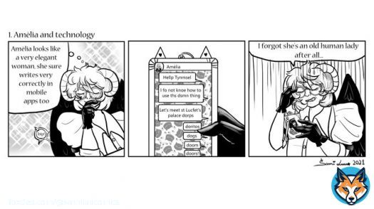 Am&egrave;lia is an old woman after all&hellip; I&rsquo;ll be posting some comic strips on Patreon, for 3$ subscriptors    #originalcharacter #originalart #demon #human #tumael #woman #elegantwoman #comicstrip #webcomic #patreon #stylish #gothic #edg
