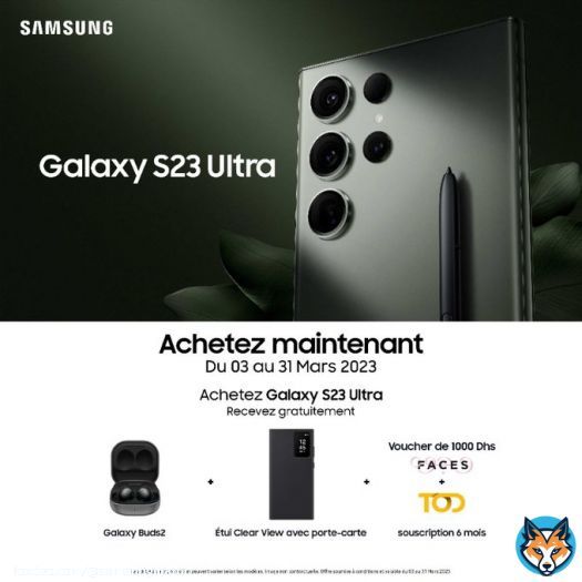 Des nuits &eacute;piques sont l&agrave;. D&eacute;couvrez le nouveau #GalaxyS23 Ultra ! Achetez maintenant et b&eacute;n&eacute;ficiez de cadeaux et d'avantages exclusifs.