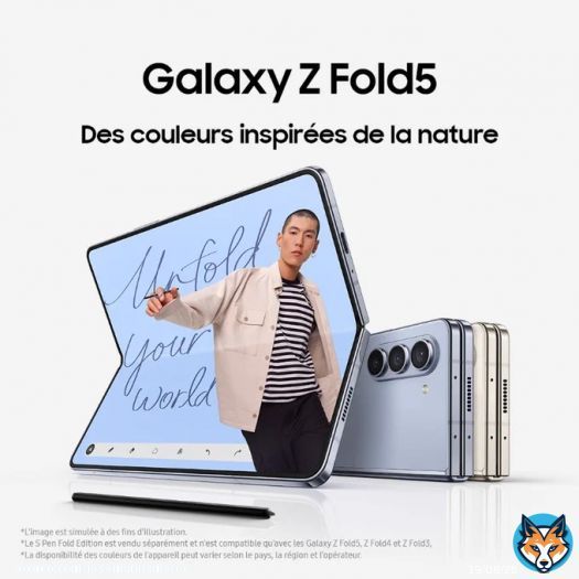Le #GalaxyZFold5 est disponible en&nbsp;Icy Blue, Phantom black et Cream. Quelle couleur choisiriez-vous ? #JoinTheFlipSide&nbsp;​ Acheter:​