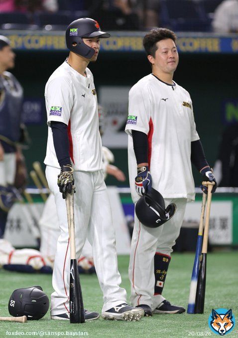 【侍ジャパン】  おなじみ同学年コンビ  阪神 #佐藤輝明 選手＆DeNA #牧秀悟 選手  #baystars #サンスポ(撮影・水島啓輔)