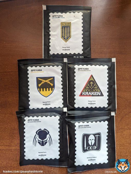 Hey @dim0kq :   In Kharkiv, we don't just have decaf lattes.   We love our drop coffee and the soldiers it helps support.   These are all packets of coffee used to fundraise for the heroes of Ukraine in Kharkiv including our very own Kraken, the 92ndd, and of course the Azov.