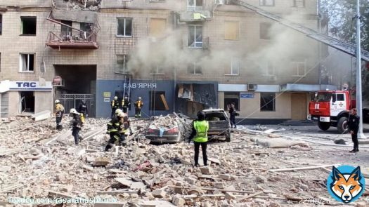 This is a photo from this mornings Russian terrorism attack in Kharkiv.