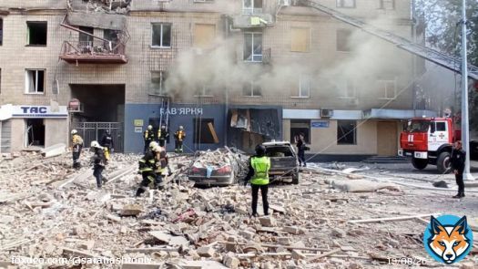 This is a photo from this mornings Russian terrorism attack in Kharkiv.