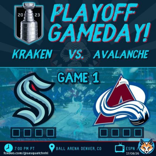 Our turn! Tonight, Seattle gets their first look at the Kraken being released into the #StanleyCup Playoffs!   #SeaKraken vs. #GoAvsGo   Reply w/ 1st goal predictions!