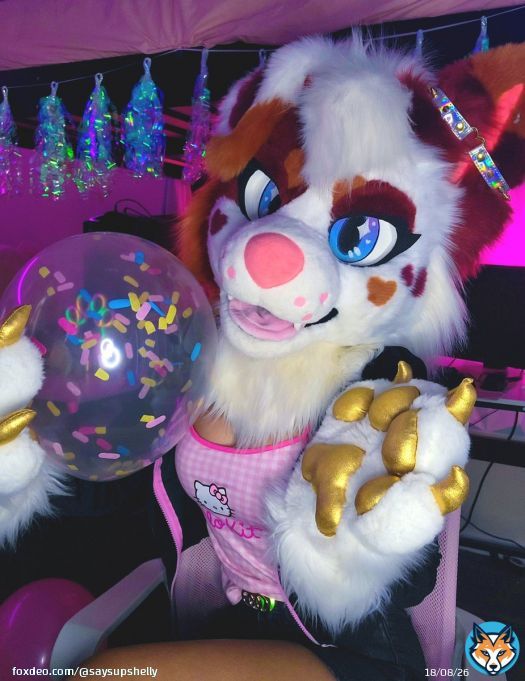 Its official! I'm the B-day girl!  \ud83e\udd73 \ud83d\udc36 #furry #fursuit #furryfandom