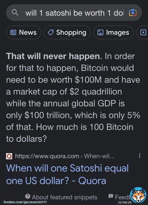 #Bitcoin has ALWAYS proven people wrong, #BTC will not only 100x google market cap, but #BTC will also prove Google wrong.