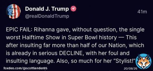 Trump. You are SUCH an ugly goon. Moreover, there are a minority of people who care about your stance on Riri and what she says. In the end, you&rsquo;ll always be the fattest and least cool guy, with a huge mouth, in the room.