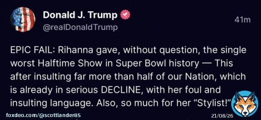 Trump. You are SUCH an ugly goon. Moreover, there are a minority of people who care about your stance on Riri and what she says. In the end, you&rsquo;ll always be the fattest and least cool guy, with a huge mouth, in the room.