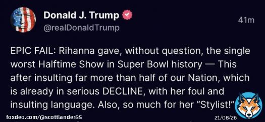 Trump. You are SUCH an ugly goon. Moreover, there are a minority of people who care about your stance on Riri and what she says. In the end, you&rsquo;ll always be the fattest and least cool guy, with a huge mouth, in the room.