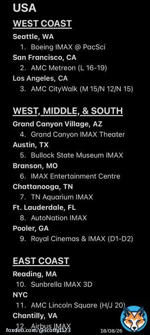 For those looking to see Oppenheimer or Dune in full 1.43 IMAX, here is my running list of full-size IMAX venues that show Hollywood feature films using dual laser projection #IMAX #IMAXLaser #ChristopherNolan #DenisVilleneuve #Dune #DunePartTwo #Oppenheimer