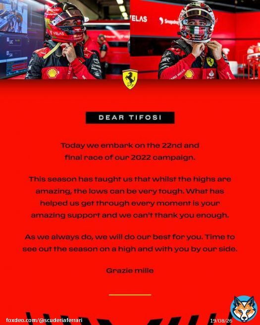 For you, #Tifosi   #essereFerrari