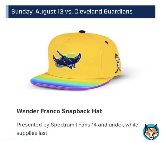Today's Wander Franco giveaway.   In light of today's news...   Fans 14 and under...   Reality is stranger than fiction  #RaysUp  #guardians