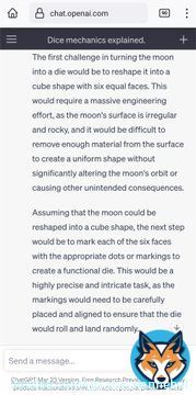 'The first challenge in turning the moon into a die &hellip;'