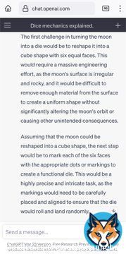 'The first challenge in turning the moon into a die &hellip;'