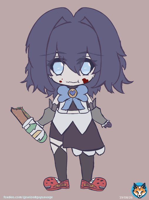 Kronii with a sub and lightning mcqueen crocs #kronillust #kroniijokes