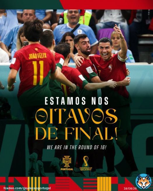 * Knock, knock! *   Who's there?   It's Portugal qualifying to the Round of 16.   #FIFAWorldCup #VesteABandeira #WearTheFlag