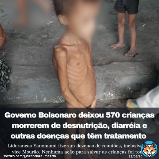 O que aconteceu com o povo Yanomami na gest&atilde;o de Bolsonaro n&atilde;o tem outro nome: foi genoc&iacute;dio. Os ind&iacute;genas foram abandonados &agrave; pr&oacute;pria sorte pelo desgoverno. Mas a reconstru&ccedil;&atilde;o j&aacute; come&ccedil;ou. Hoje, Lula chega a Roraima para oferecer suporte aos ind&iacute;genas &agrave;s v&iacute;timas de desnutri&ccedil;&atilde;o.