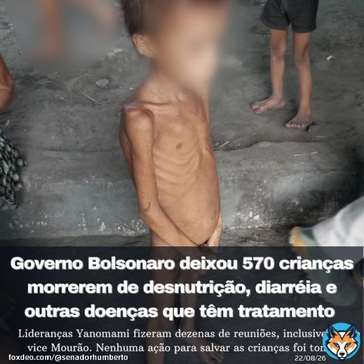 O que aconteceu com o povo Yanomami na gest&atilde;o de Bolsonaro n&atilde;o tem outro nome: foi genoc&iacute;dio. Os ind&iacute;genas foram abandonados &agrave; pr&oacute;pria sorte pelo desgoverno. Mas a reconstru&ccedil;&atilde;o j&aacute; come&ccedil;ou. Hoje, Lula chega a Roraima para oferecer suporte aos ind&iacute;genas &agrave;s v&iacute;timas de desnutri&ccedil;&atilde;o.