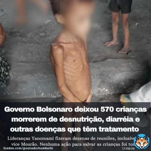O que aconteceu com o povo Yanomami na gest&atilde;o de Bolsonaro n&atilde;o tem outro nome: foi genoc&iacute;dio. Os ind&iacute;genas foram abandonados &agrave; pr&oacute;pria sorte pelo desgoverno. Mas a reconstru&ccedil;&atilde;o j&aacute; come&ccedil;ou. Hoje, Lula chega a Roraima para oferecer suporte aos ind&iacute;genas &agrave;s v&iacute;timas de desnutri&ccedil;&atilde;o.