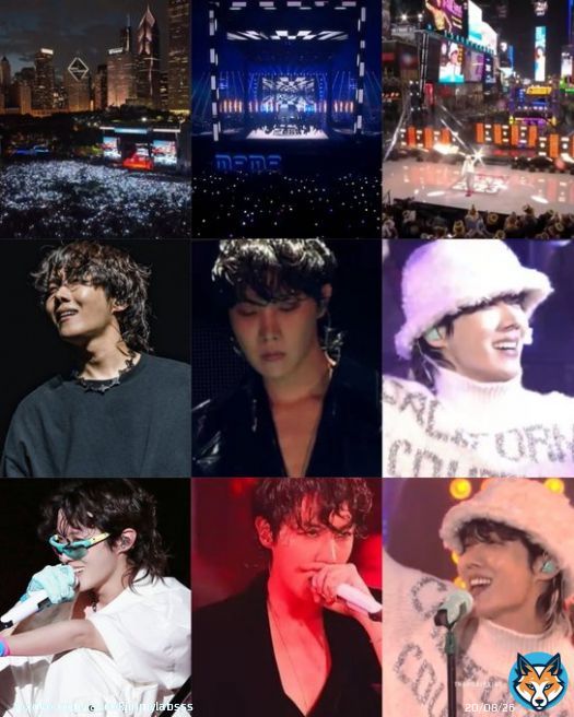 armys jung hoseok , so proud of you hobi   lollapalooza      mama      rockin eve