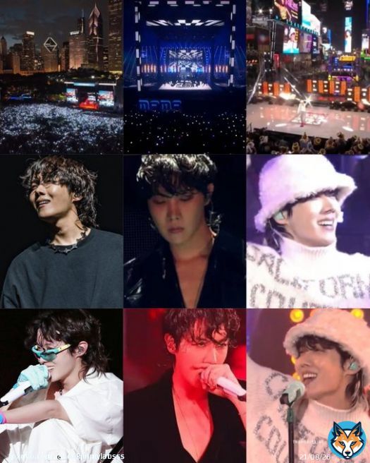 armys jung hoseok , so proud of you hobi   lollapalooza      mama      rockin eve