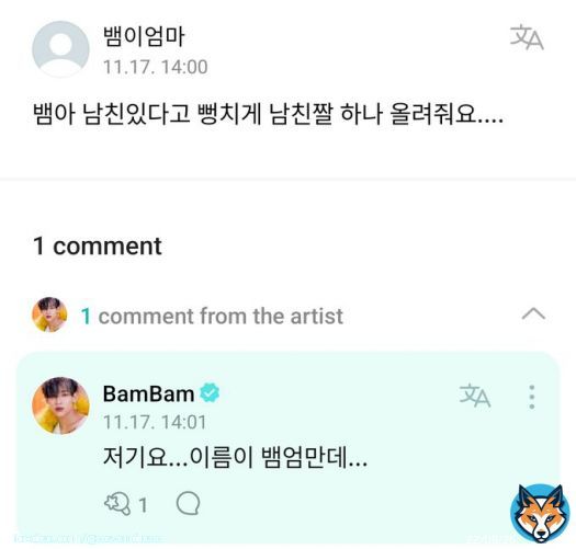 Ahgase named &ldquo;Bamie&rsquo;s Mom&rdquo; was asking for a boyfriend pic   : Excuse me... your name is &ldquo;Bam&rsquo;s Mom&rdquo; though...  BAMBAM IN WEVERSE  #WELCOME_BAMBAM