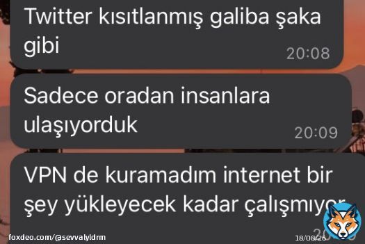Deprem b&ouml;lgesine giden arkadaşımızdan bu mesajı almamıza ve bunca işi arasında o b&ouml;lgedeki insanların vpn kurmasına neden oldunuz ya dilerim kendi karanlığınızda boğulursunuz #TwitteriAcin